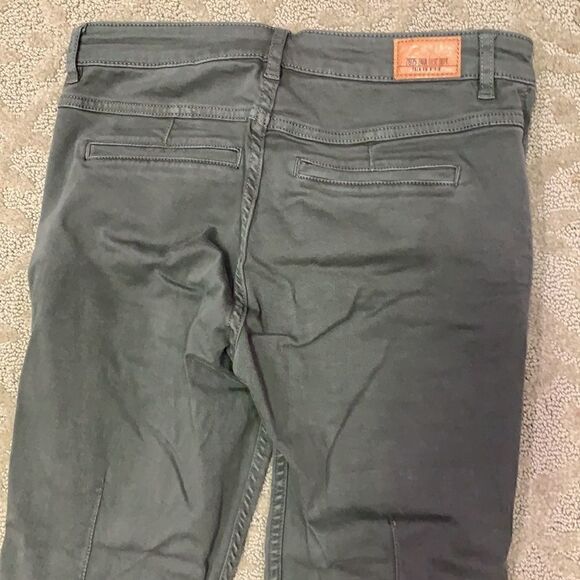 Zara Army Olive Green Denim Pants Ladies 4 - Picture 6 of 8